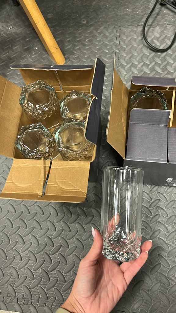 Glazen 6st, Verzamelen, Glas en Drinkglazen, Ophalen, Zo goed als nieuw