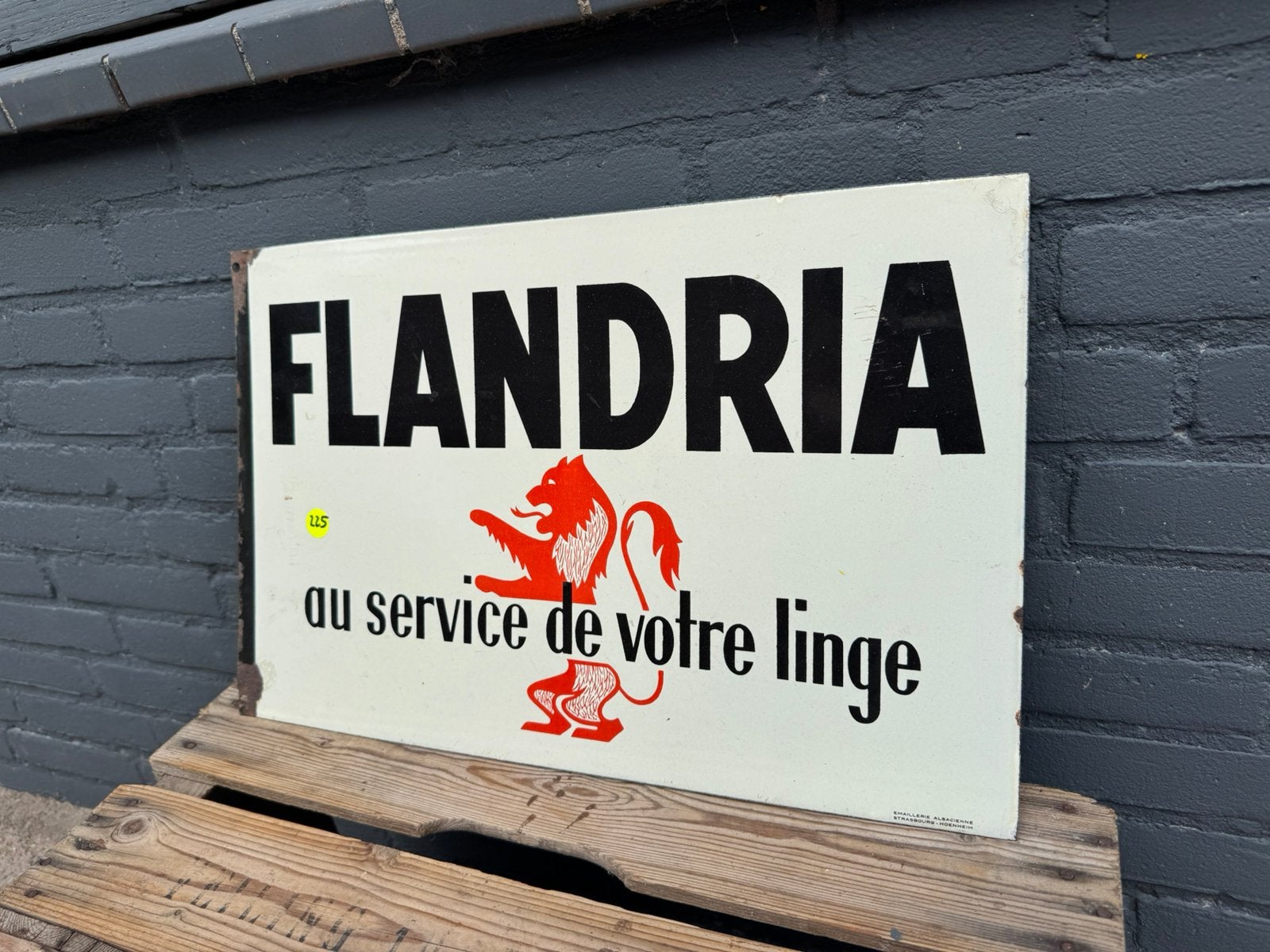 Panneau d'affichage en émail FLANDRIA, Panneau publicitaire, Enlèvement ou Envoi, ., Utilisé