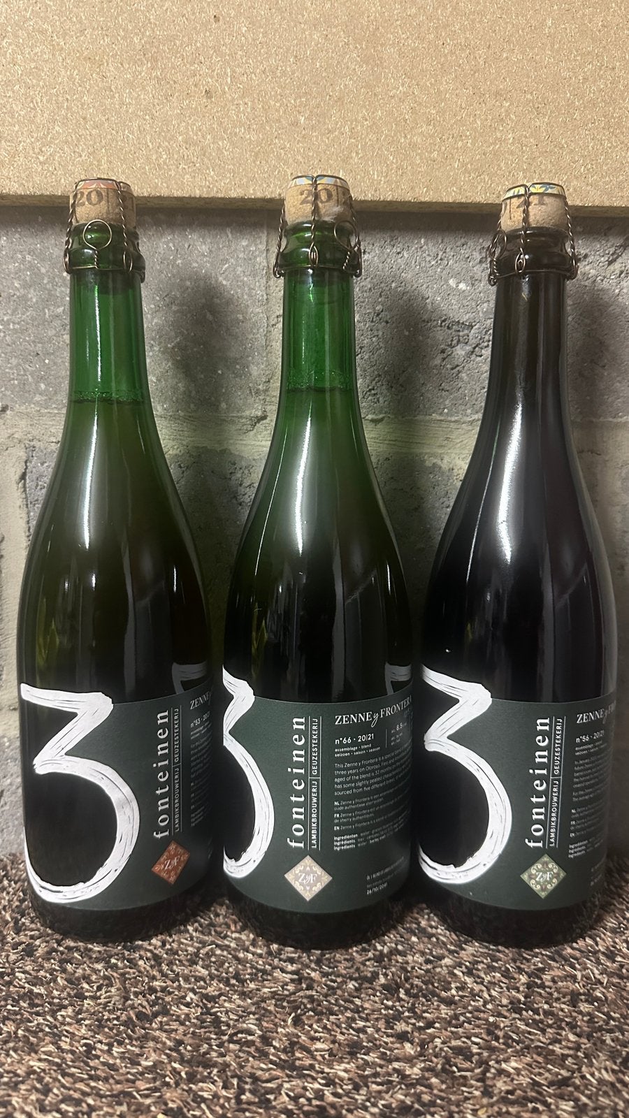 3 fonteinen Zenne Y Frontera blend 53, 56, 66, Collections, Enlèvement ou Envoi, Comme neuf, Bouteille(s), Autres marques