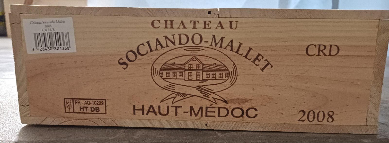 Château SOCIANDO-MALLET 2008. CBO 6b (Haut-Medoc), Neuf, Pleine, Enlèvement, Vin rouge