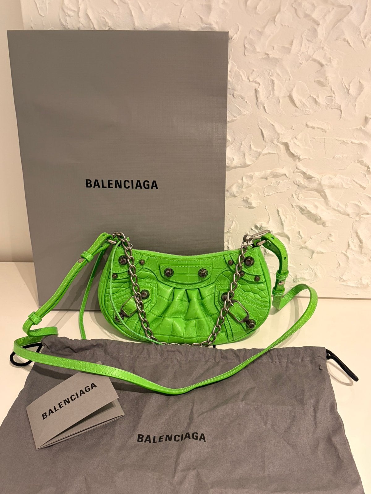 Balenciaga le cagole mini groen handtas, Verzenden, Zo goed als nieuw, Groen, Handtas