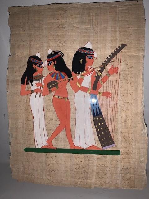 Set van 2 papyri: Isis en De drie Musikantes, Ophalen of Verzenden