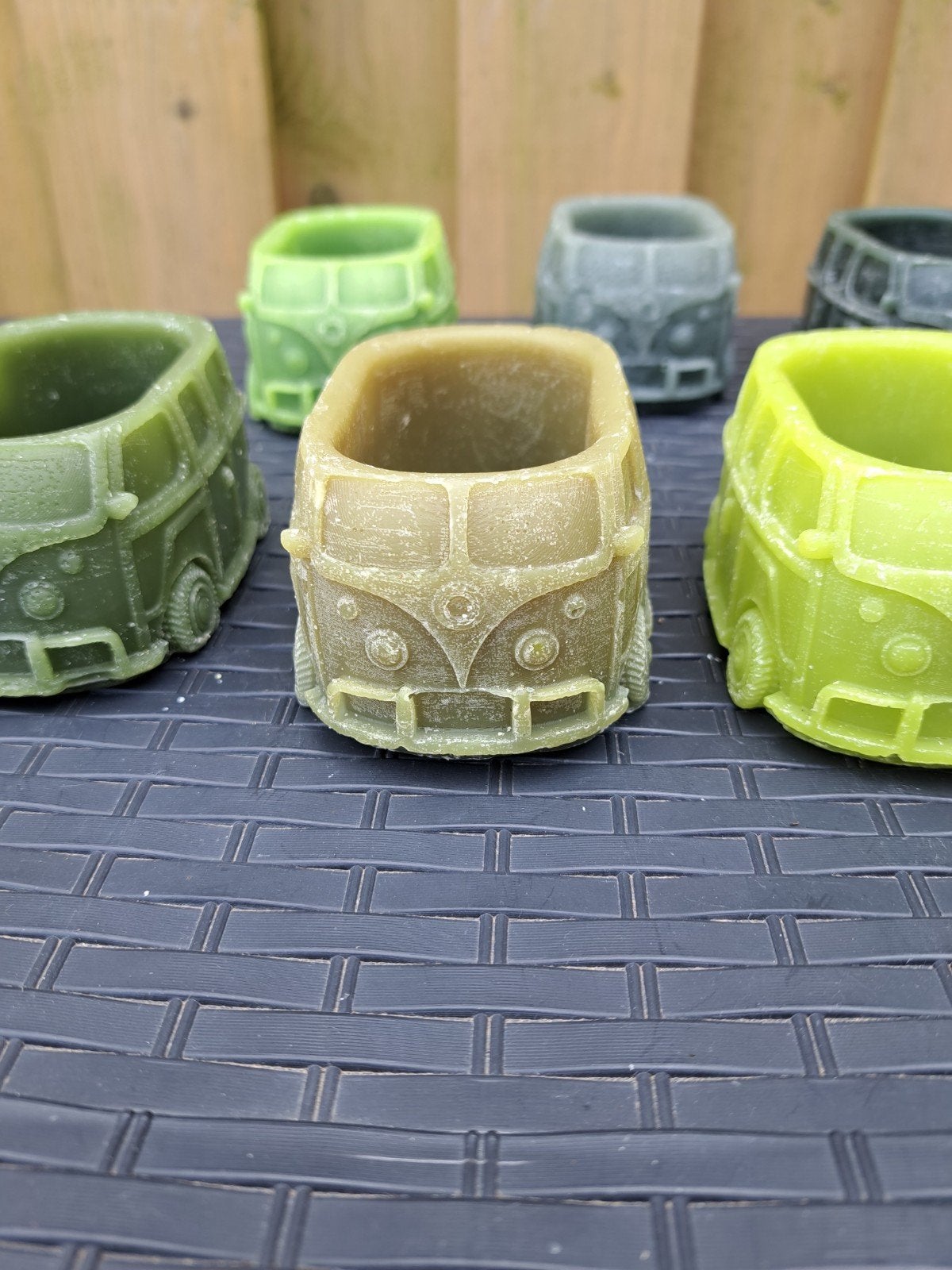 7 pots décoratifs VW Bus T1 (cire/silicone), Collections, Enlèvement ou Envoi