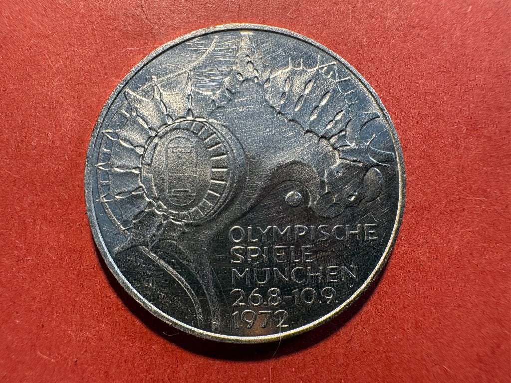 Duitsland - 10 Mark 1972 F - Olympiazentrum (#374#), Ophalen of Verzenden, Duitsland, Losse munt, Zilver
