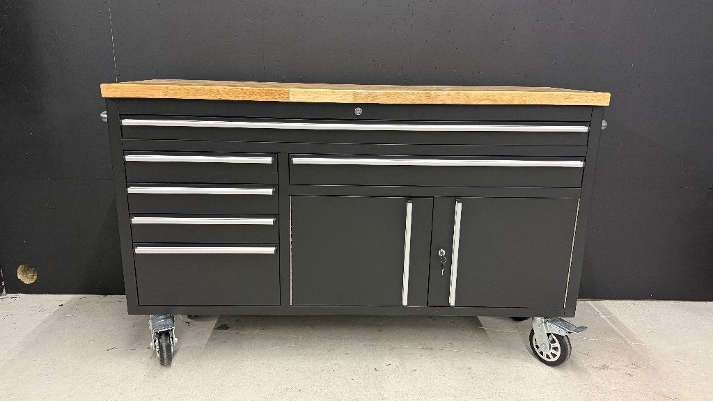 HBM 152cm gereedschapswagen / werkbank (houten blad), Ophalen, Zo goed als nieuw, 120 tot 170 cm