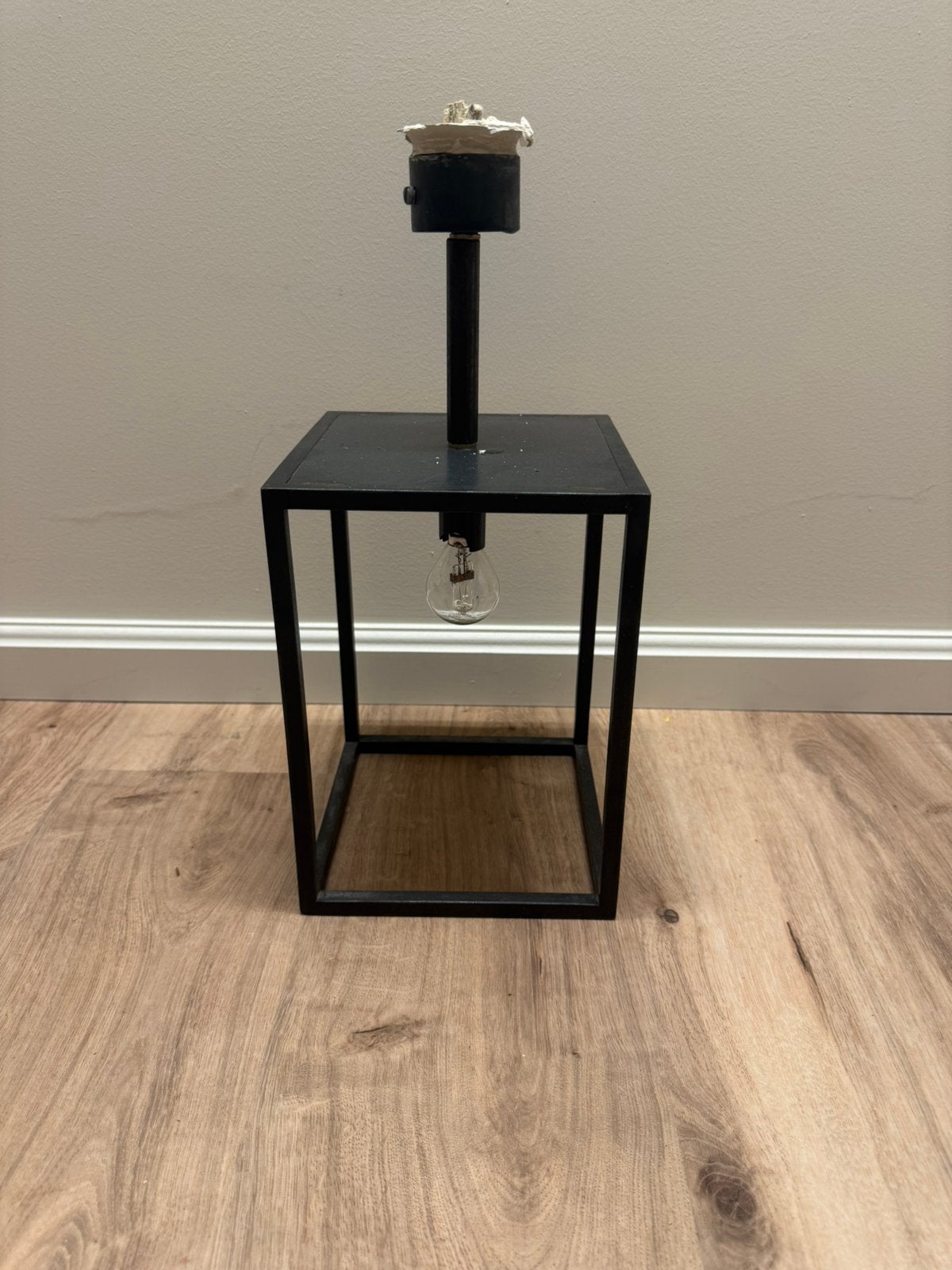 Design tafellamp / vloerlamp zwart metaal, Ophalen, Gebruikt