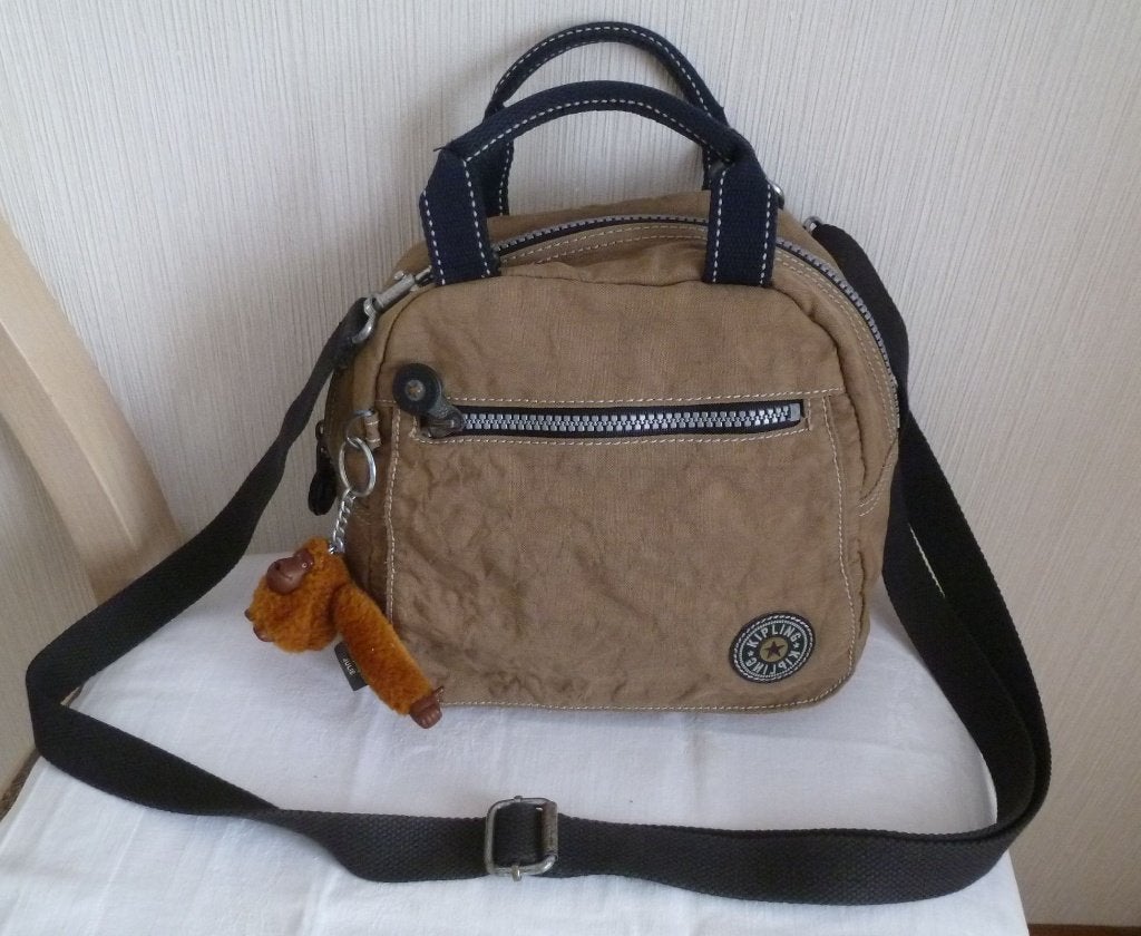 Kipling sac caramel main ou band + singe, Enlèvement ou Envoi, Utilisé, Beige, Kipling