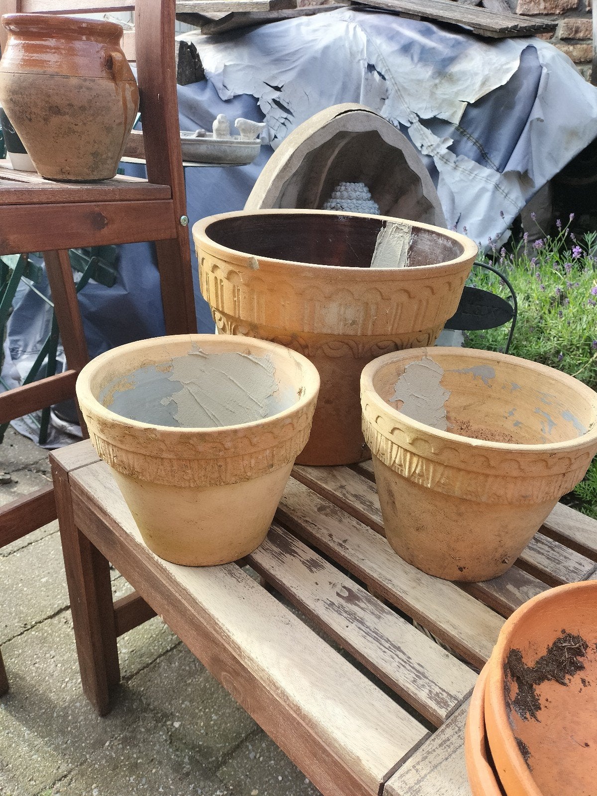 Set Terracotta bloempotten, Ophalen, Balkon