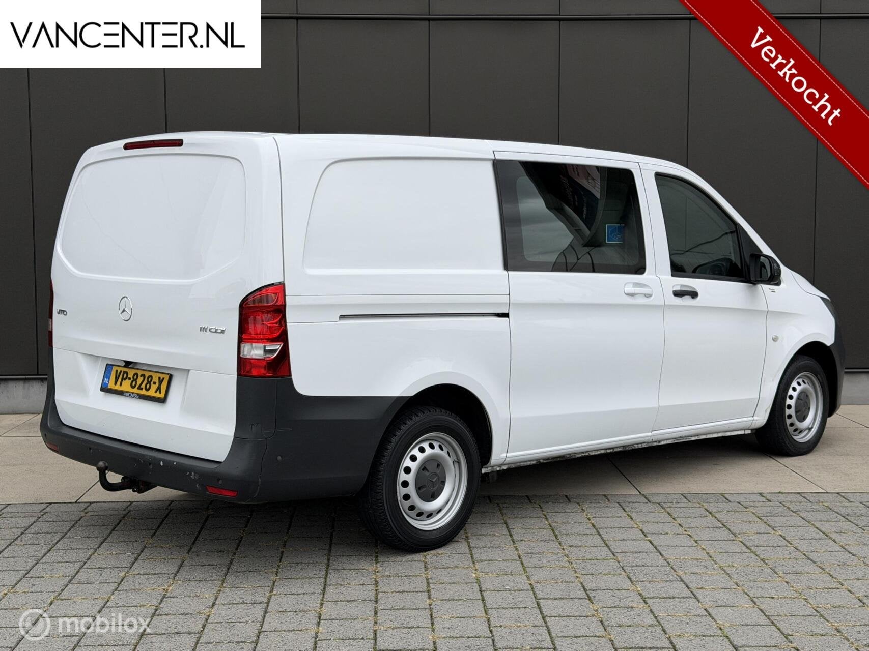 Mercedes Vito Bestel 111 CDI Lang Airco APK Trekhaak Bankje, Auto's, Stof, Gebruikt, Zwart, 4 cilinders