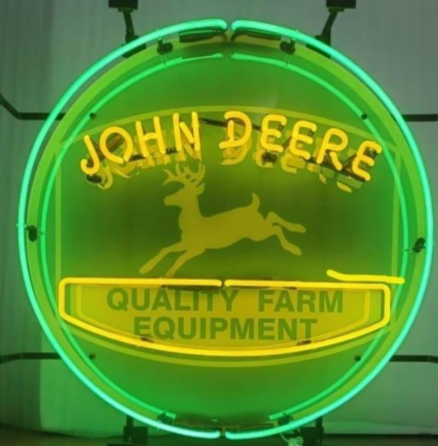 John Deere neon en veel andere USA decoratie reclame neons, Verzamelen, Ophalen of Verzenden, Nieuw, Lichtbak of (neon) lamp