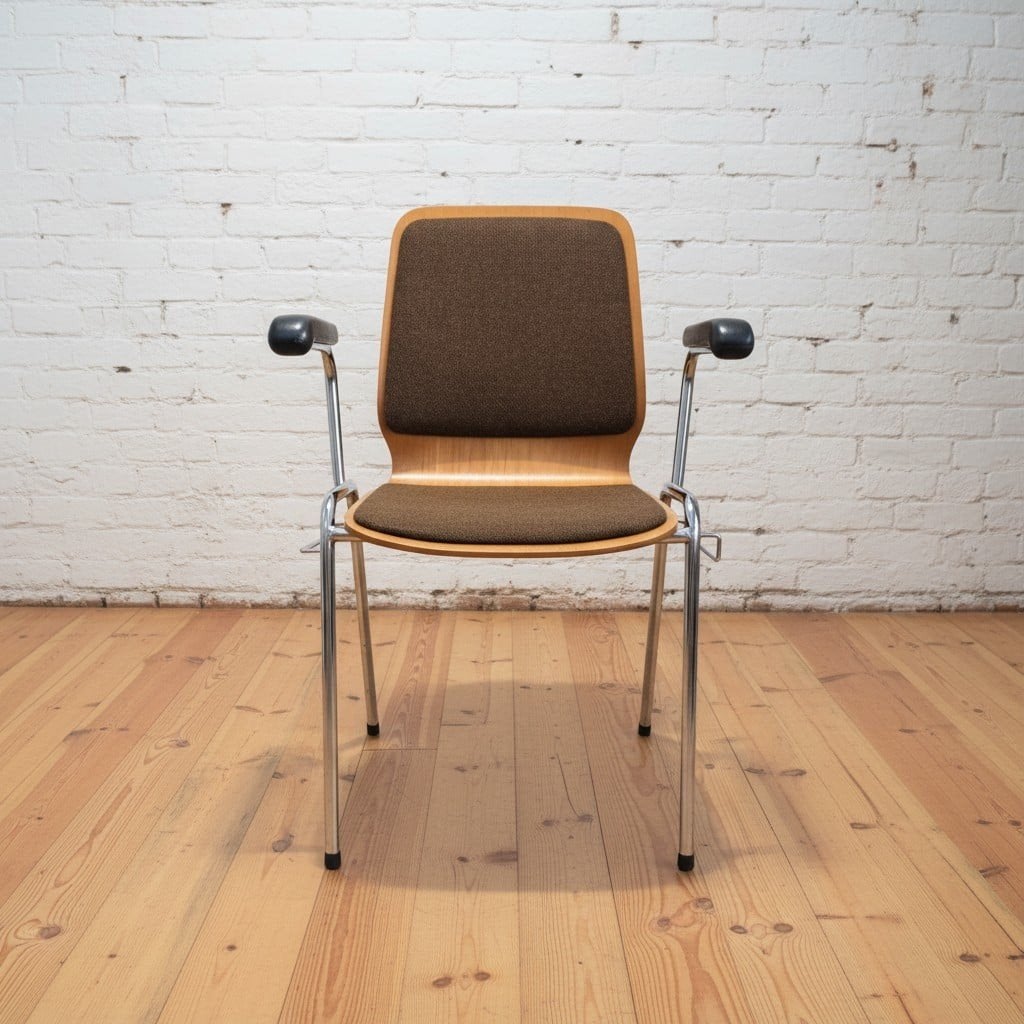5 chaises vintage 70's, Brun, Une