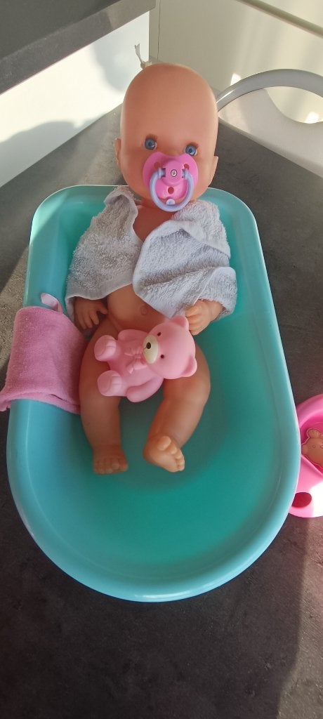 blauw badje (pop niet bij)  groot lot eet badspullen, Kinderen en Baby's, Ophalen of Verzenden, Gebruikt, Poppenhuis
