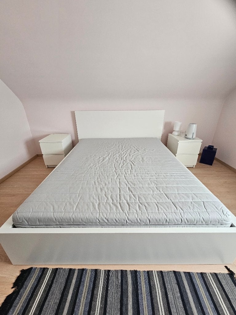 Bed MALM, Huis en Inrichting, Ophalen, Overige materialen, Gebruikt, Wit