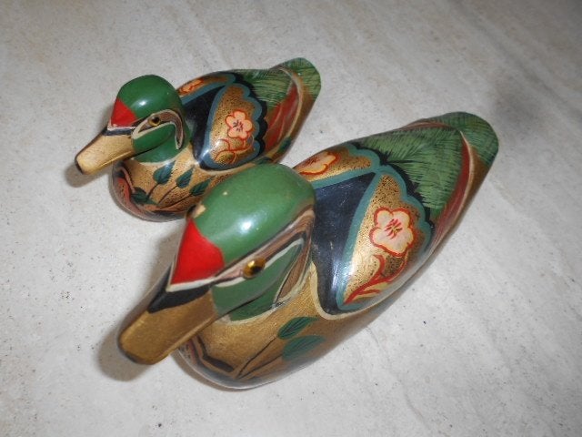 eendjes in hout, handwerk, indie, Antiek en Kunst, Hout, Goud, India, Ophalen of Verzenden