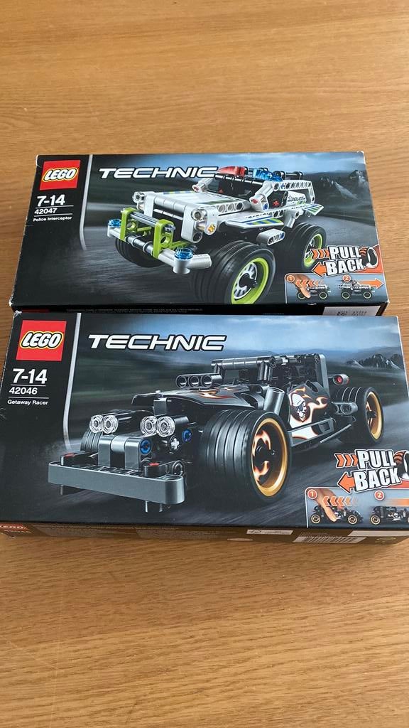 Lego Ontsnappingsracer 42046 +Politie onderschepping 42047, Ophalen, Gebruikt, Lego, Complete set