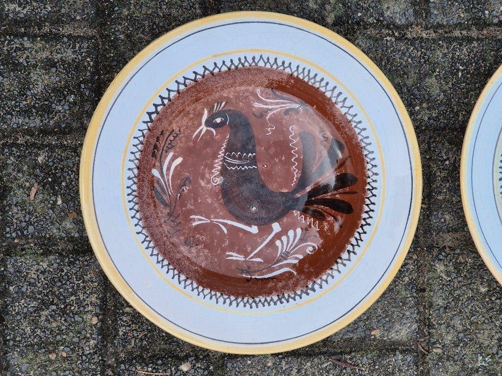Perignem R. Vandeweghe handmade 2 mooie sierborden +/- 1955, Antiek en Kunst, Ophalen of Verzenden