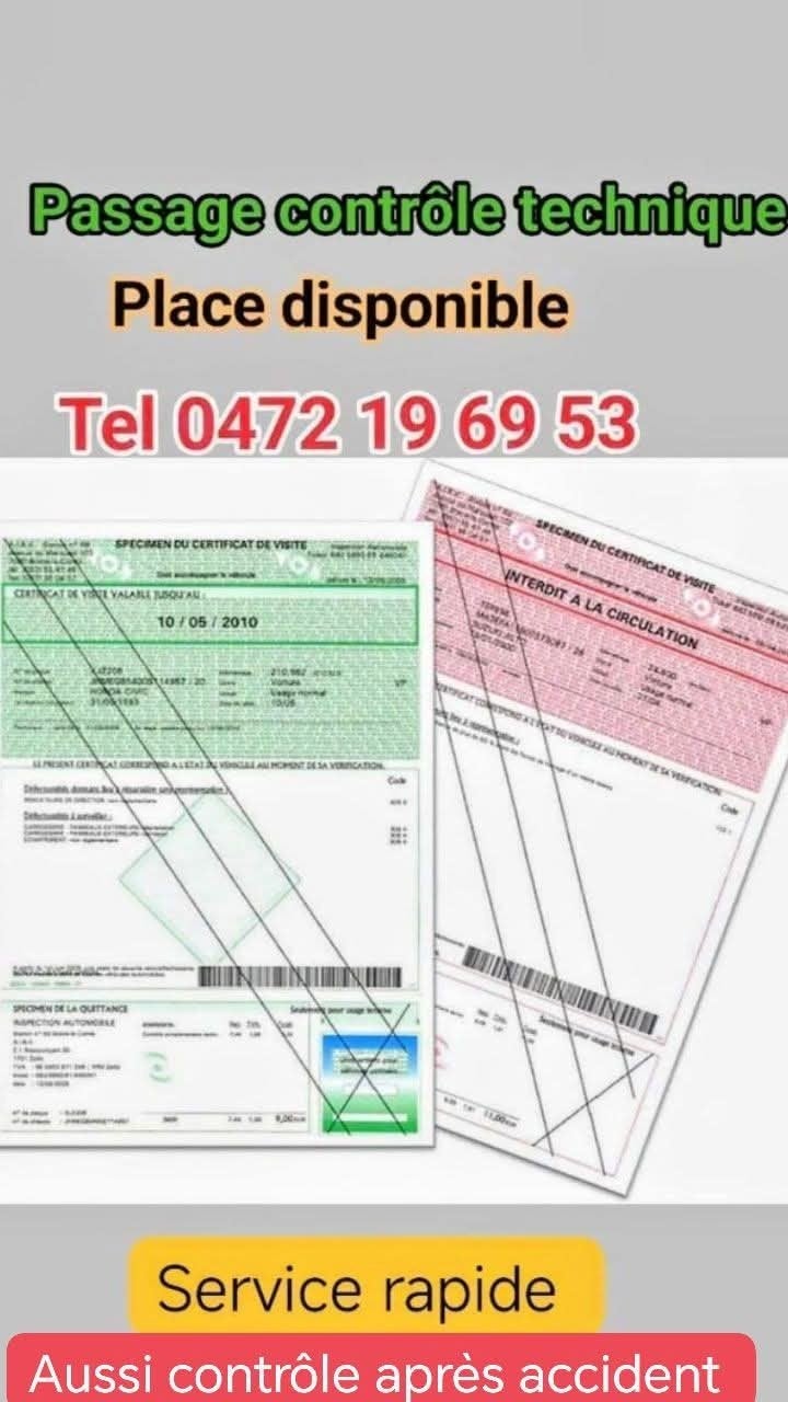 Contrôle technique services rapide tel 0472196953