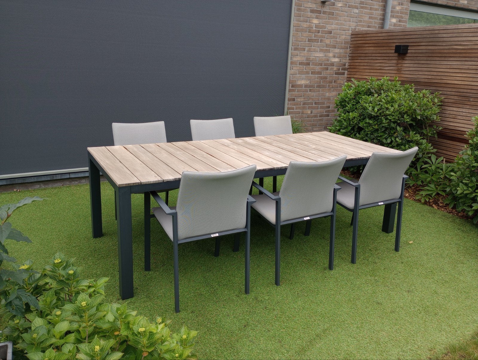 Tuinset: tafel met 6 stoelen (Bristol), Enlèvement, Aluminium, Salons de jardin