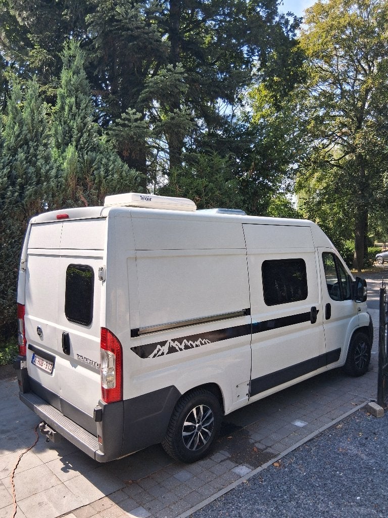 Buscamper fiat ducato 2.3 multijet met airco, Caravanes & Camping, Camping-cars, Trousse de toit, Fiat, Boîte manuelle, Diesel