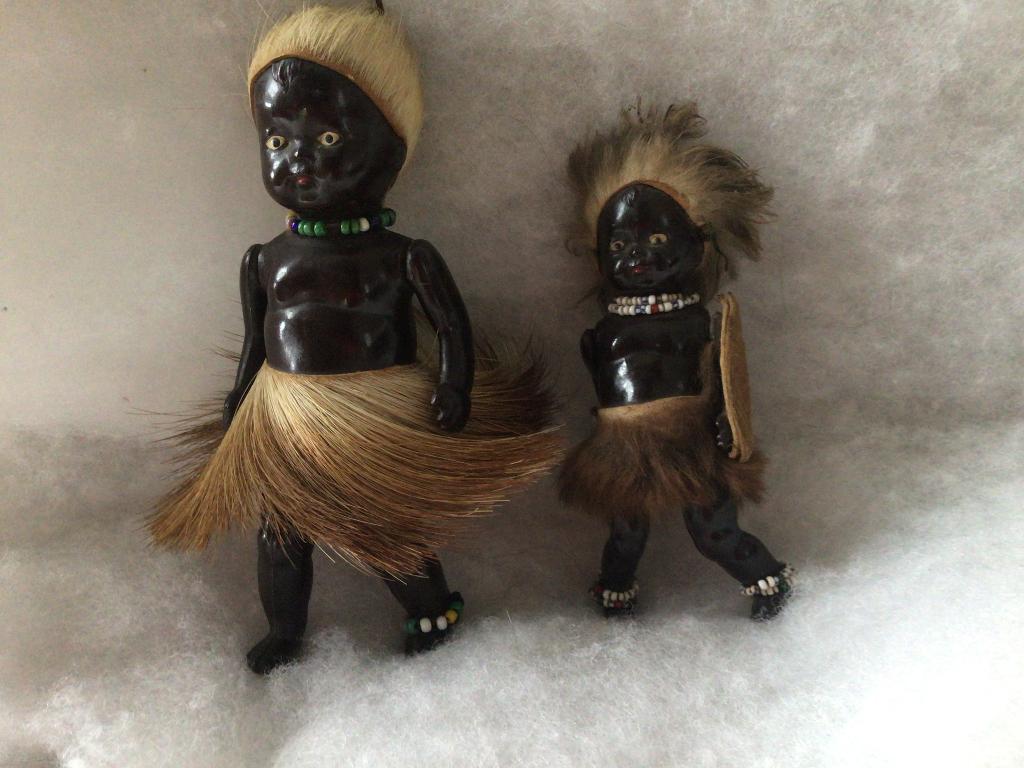 2 vintage Zulu popjes. Zuid- Afrika. Jaren 50-60, Verzamelen, Poppen, Ophalen of Verzenden