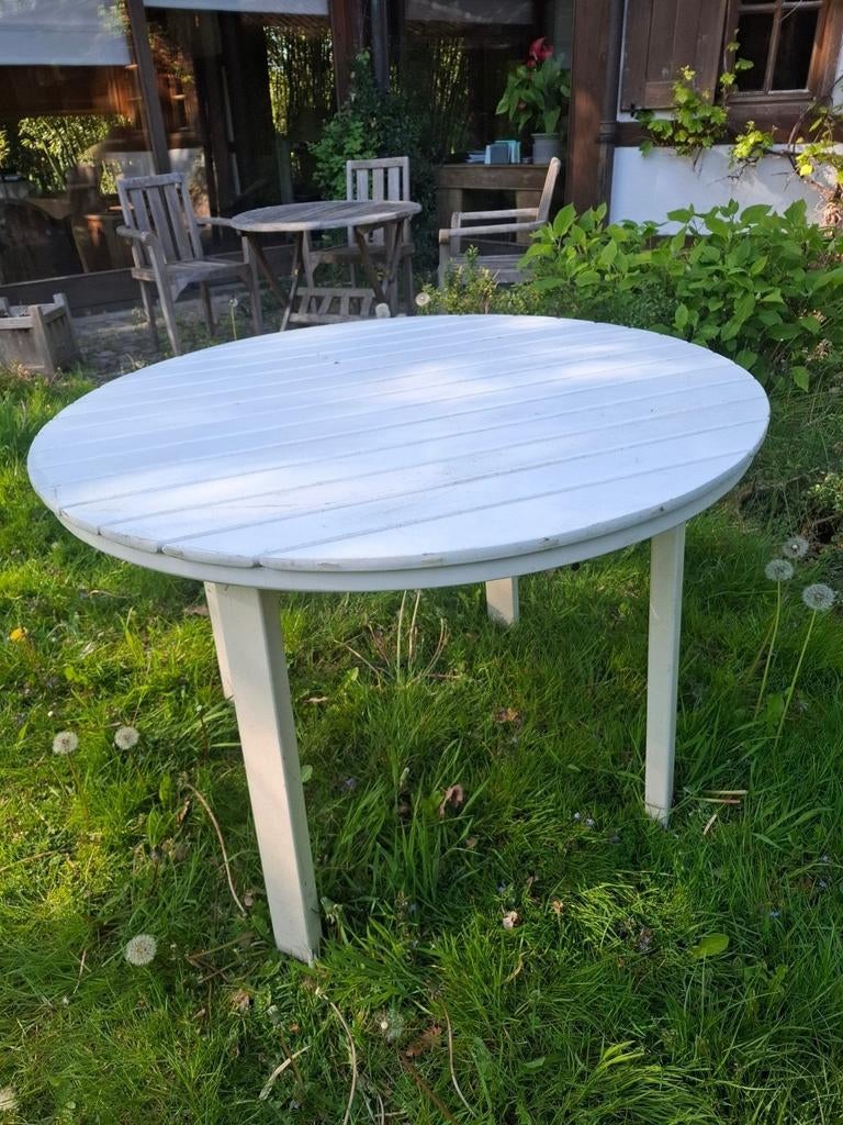 Ronde tuintafel 100 cm, Tuin en Terras, Ophalen, Hout