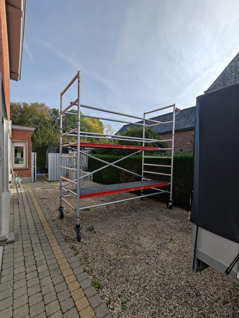 Altrex rolstelling 3050x135, Doe-het-zelf en Bouw, Ophalen, Zo goed als nieuw, Rolsteiger of Kamersteiger, 5 meter of hoger
