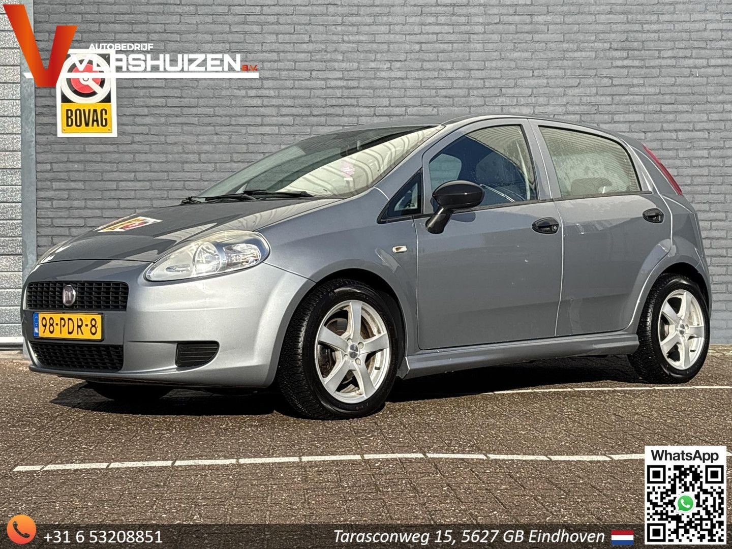 Fiat Grande Punto 1.3 M-Jet Actual | 5-Deurs | Airco |, Autos, Fiat, Argent ou Gris, Achat, Entreprise, Boîte manuelle