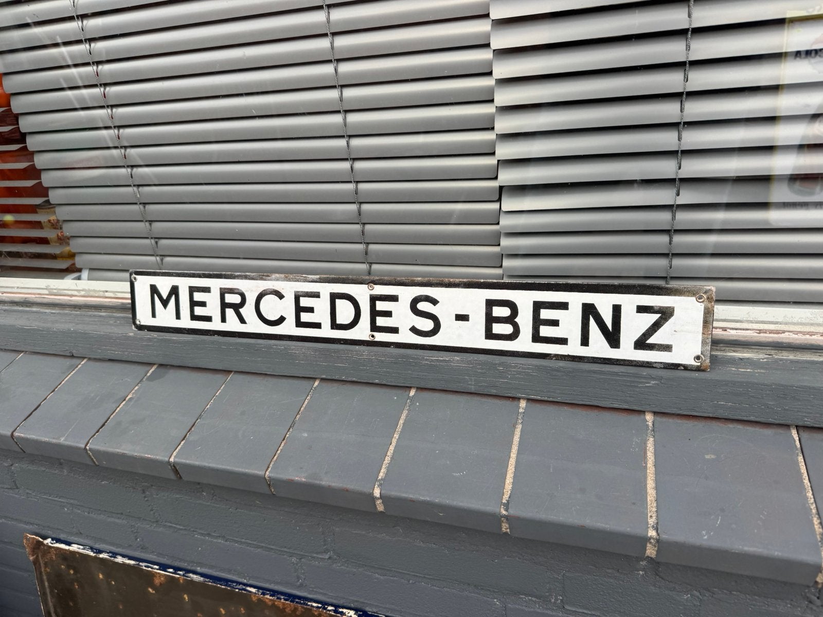 Mercedes Benz emaille reclamebord, Reclamebord, Gebruikt, ., Ophalen of Verzenden