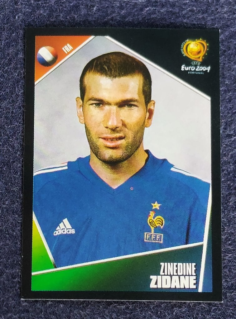 Panini sticker card voetbal ' Euro 2004 - Zinedine Zidane ', Enlèvement ou Envoi, Neuf, Autocollant
