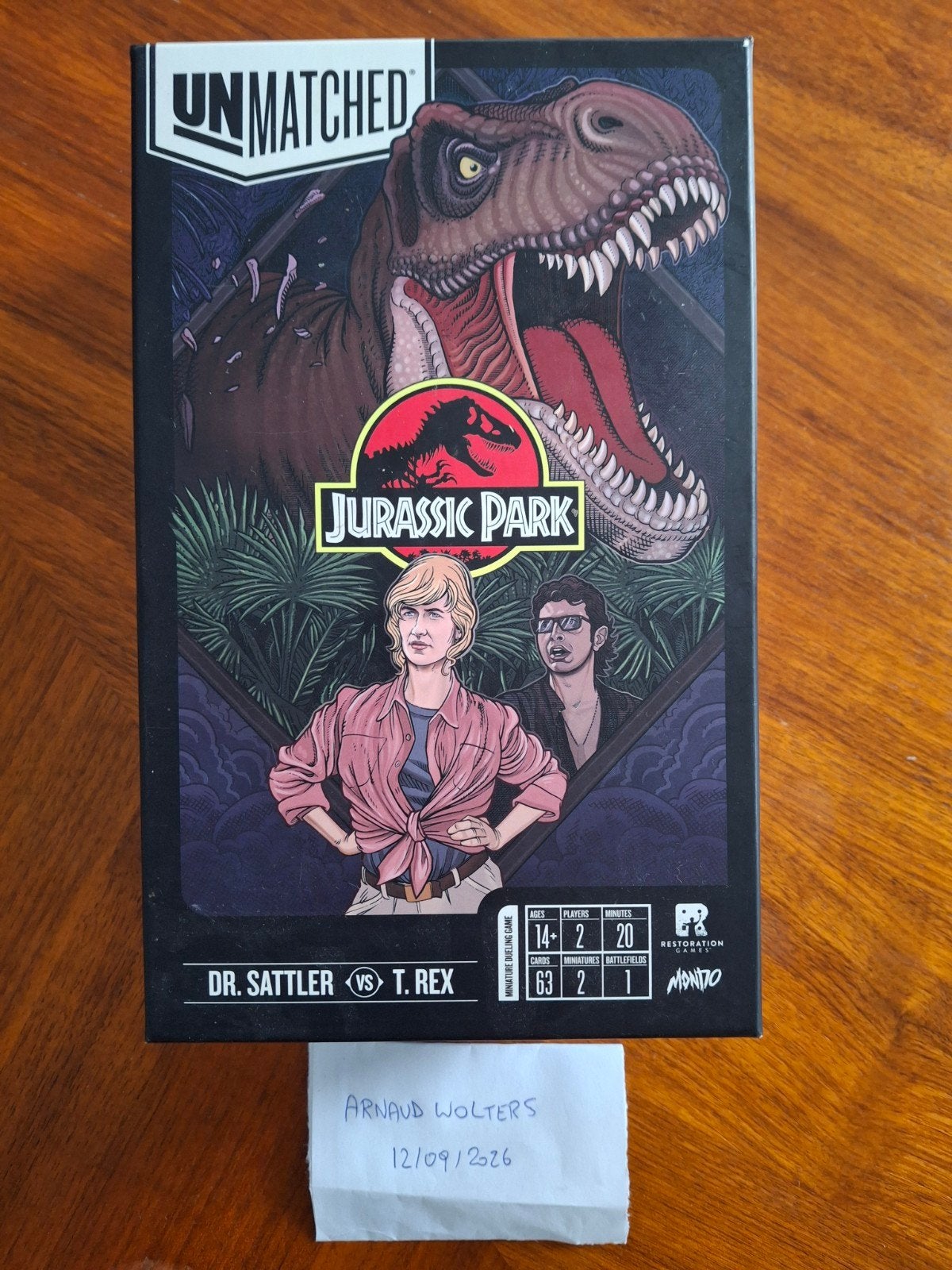 Unmatched: Jurassic Park - Dr. Sattler vs. T-Rex (OOP), Hobby en Vrije tijd, Een of twee spelers, Ophalen of Verzenden, Nieuw
