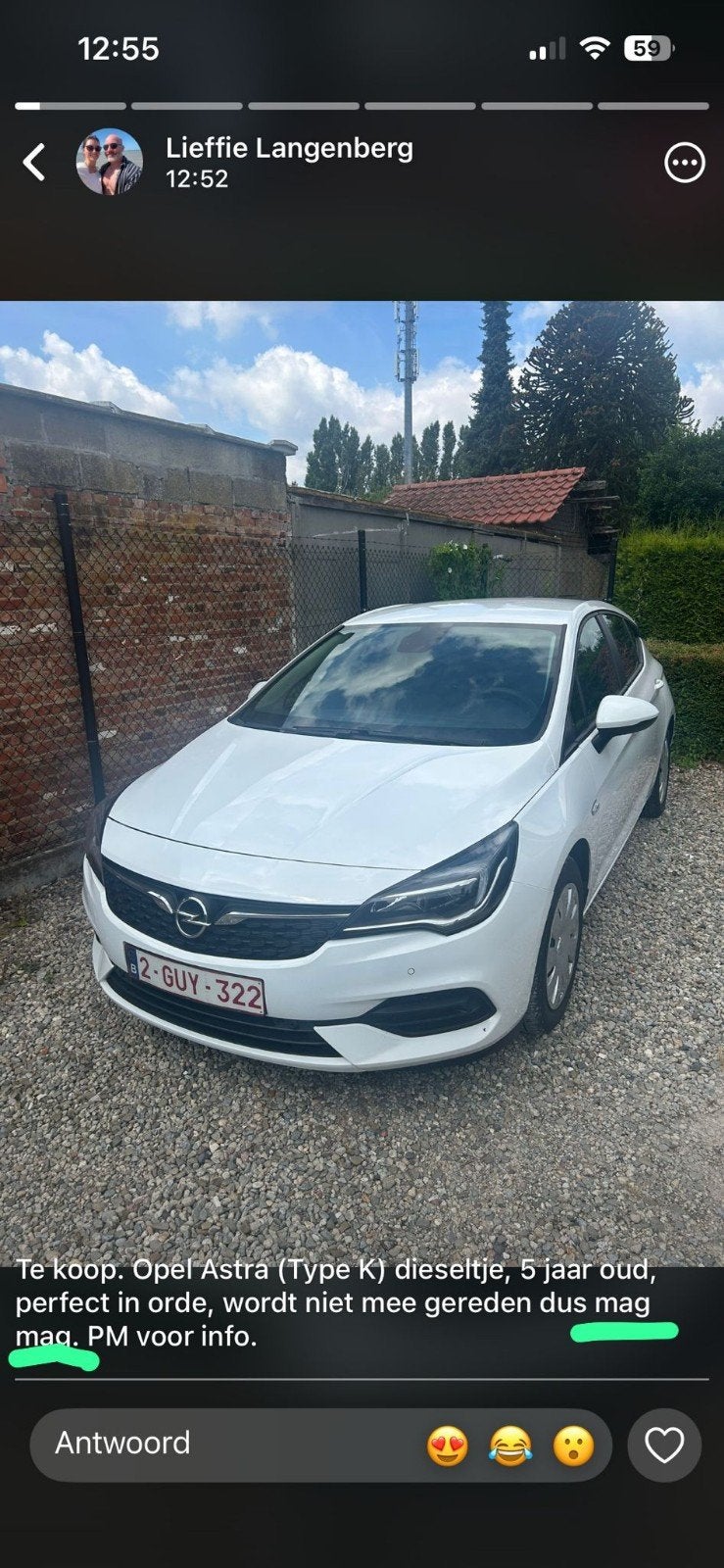 Te koop in perfecte staat. Weg wegens firmawagen., Autos, Opel, Achat, Euro 6, Boîte manuelle, Entretenue par le concessionnaire
