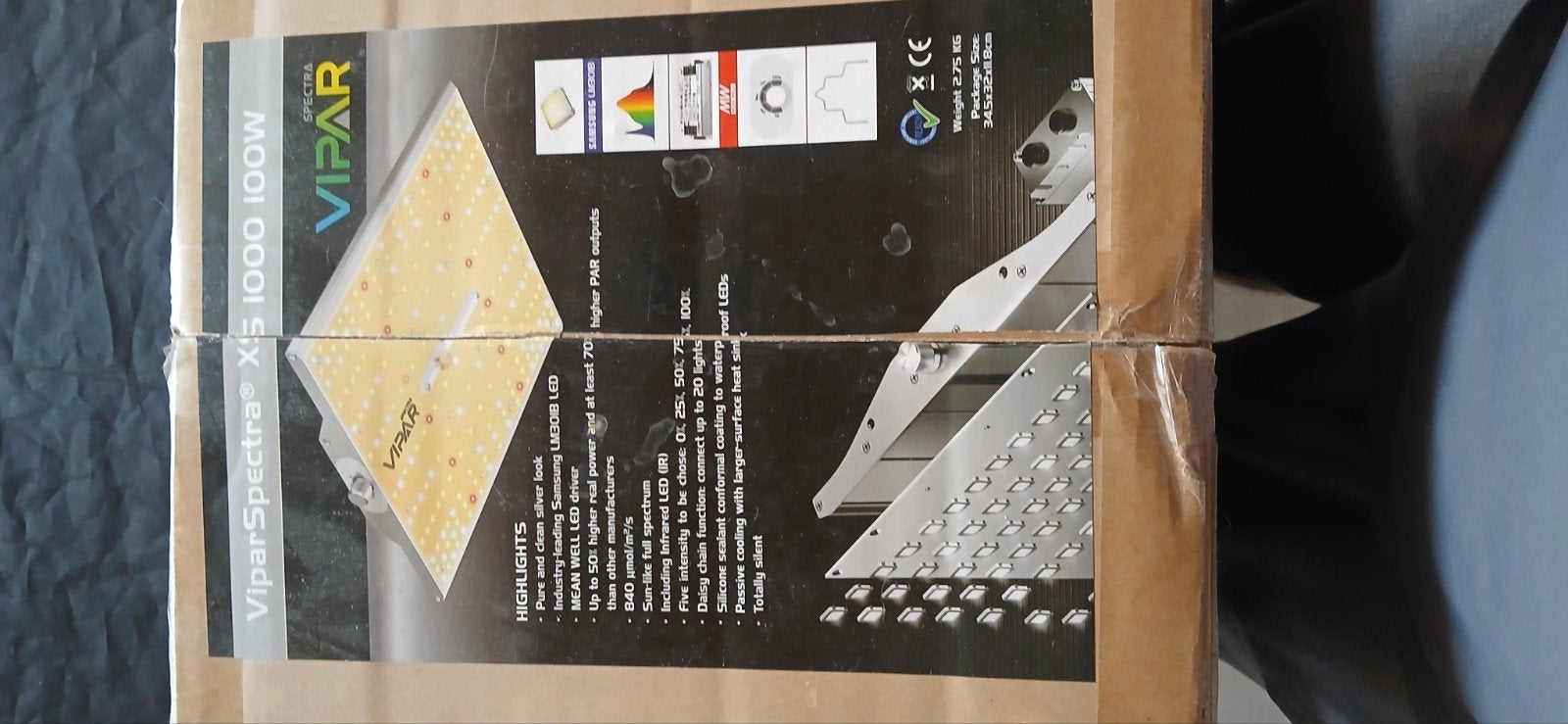 verstelbare vipar zonnelamp (led) 100watt, Ophalen, Zo goed als nieuw, Kweeklamp