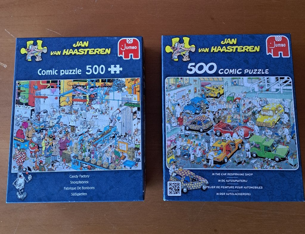 2 Puzzels - 500 stukjes - Jan van Haasteren, Hobby en Vrije tijd, Ophalen of Verzenden, 500 t/m 1500 stukjes, Gebruikt, Legpuzzel