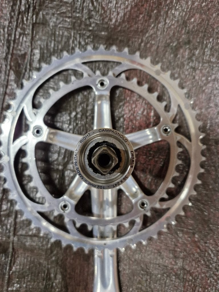 Campagnolo Chorus Crankstel + Chorus bottom bracket trapas, Fietsen en Brommers, Fietsonderdelen, Crankstel of Pedalen, Campagnolo