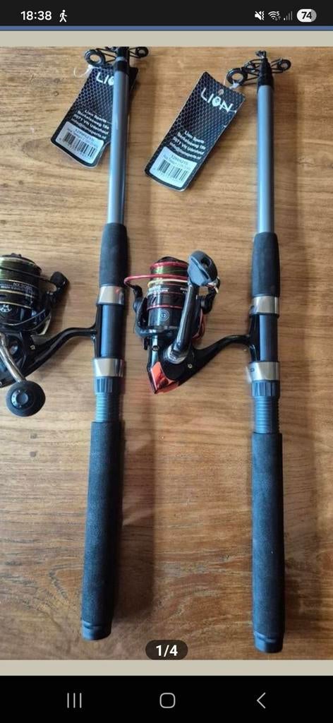 telespin hengels 210 cm 20/40 gr en molens alles nieuw, Ophalen