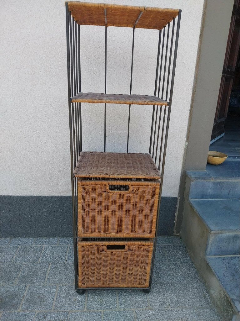 meuble sur roulettes osier métal, Enlèvement