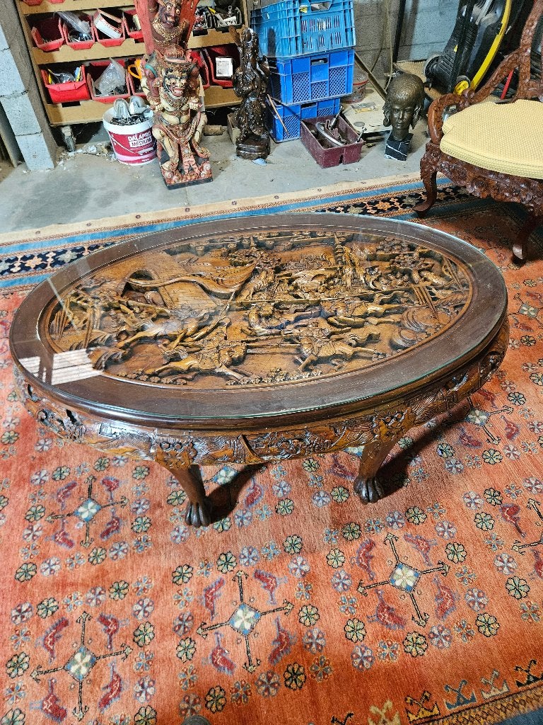 Balinees tafel, Ophalen, Houtsnijwerk, Handgemaakt, Hout