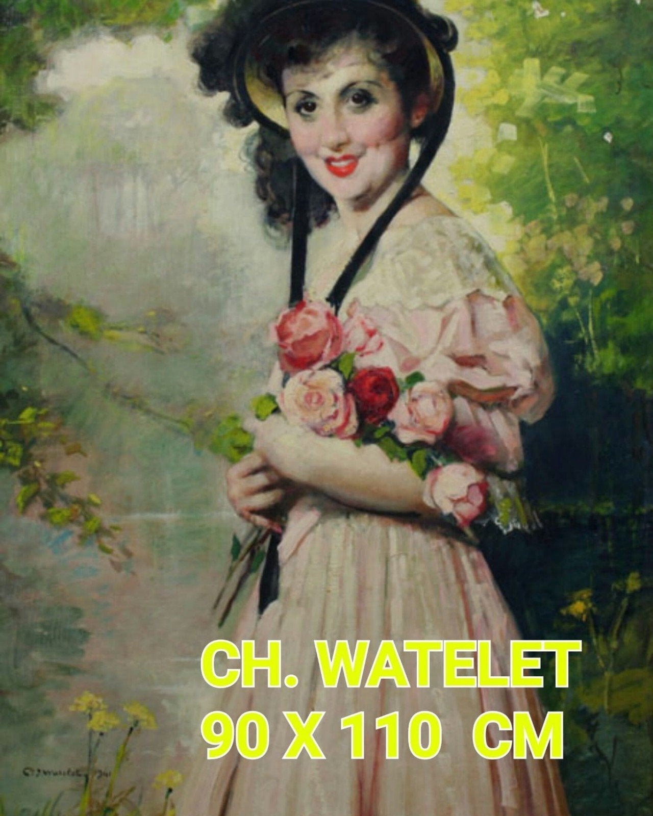 Charles Joseph Watelet (1867-1954), Antiek en Kunst, Ophalen, Gedateerd, Doek, Portret of Personen