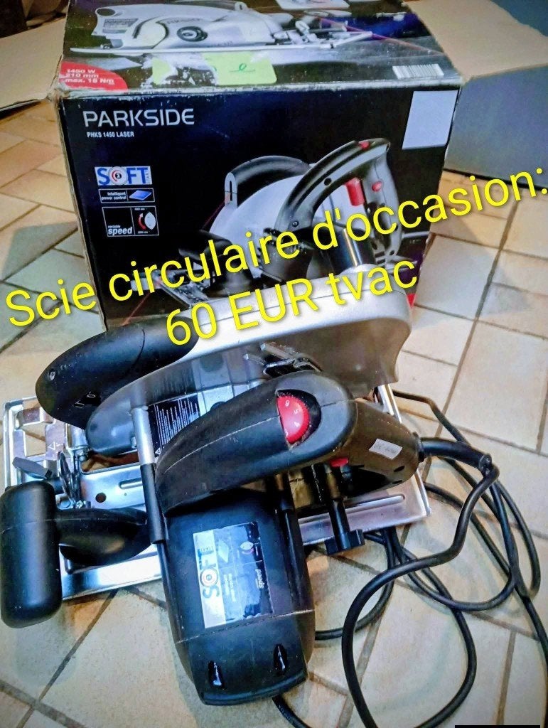 Scie circulaire Parkside, Bricolage & Construction, 1200 watts ou plus, 30 à 70 mm, Comme neuf, Parkside