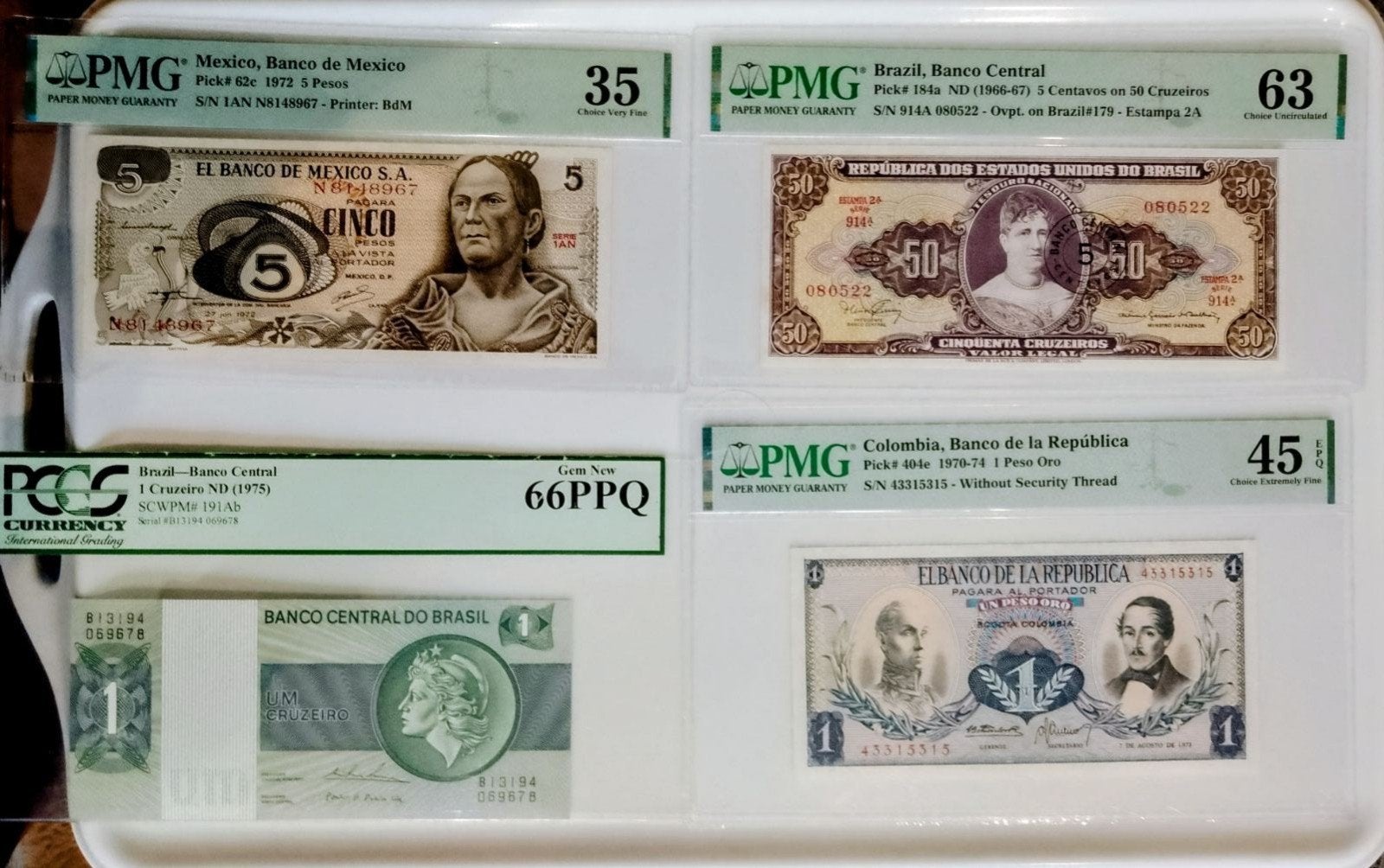 Ik verkoop gecertificeerde bankbiljetten van over de hele we, Timbres & Monnaies, Enlèvement ou Envoi