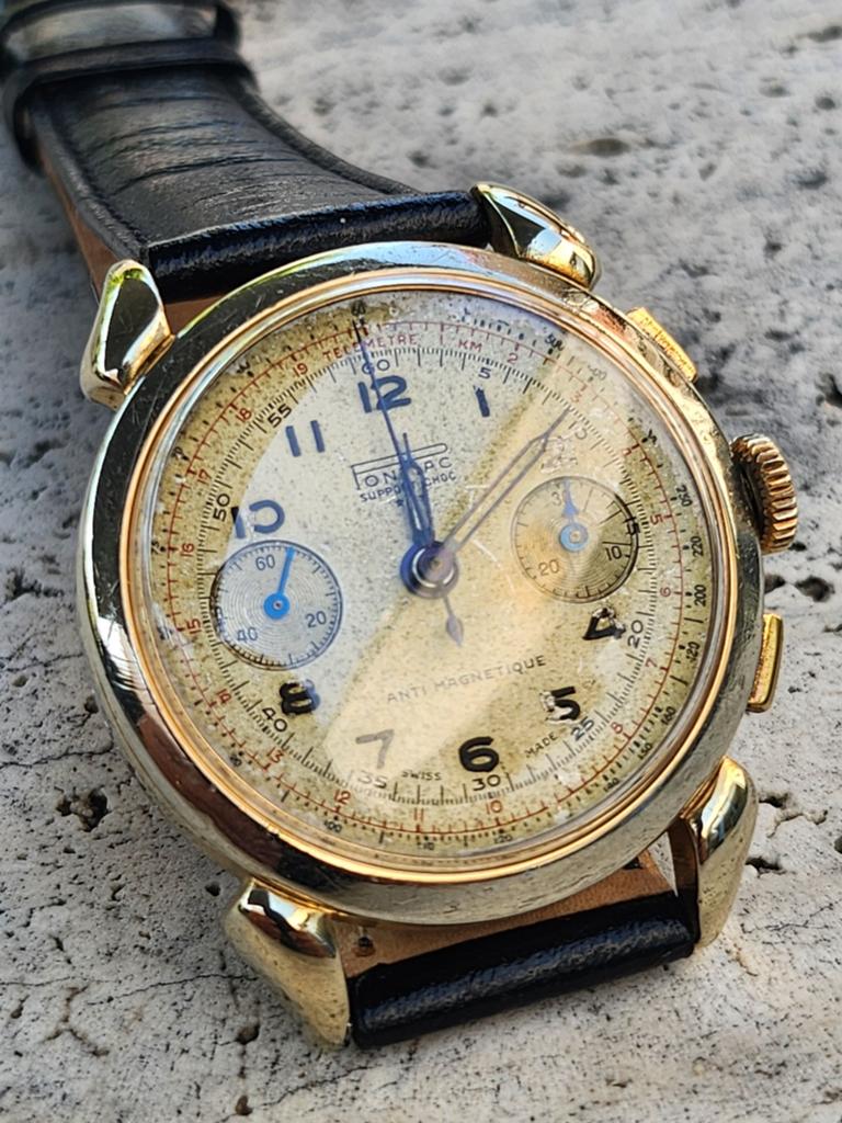 Pontiac Landeron 1940 chronograaf, Ophalen of Verzenden