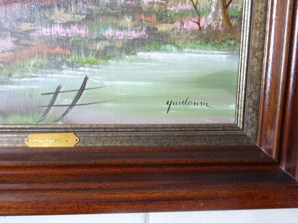 Gaston Quidousse, doek, 60x50 cm, Hoeve, Antiek en Kunst, Ophalen, Doek, Expressionistisch, Gesigneerd