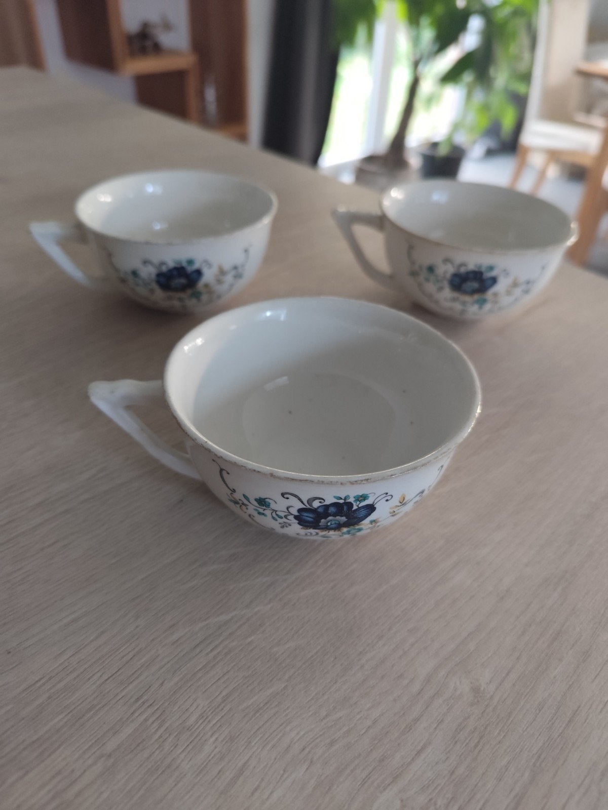 Lot de 3 tasses à thé / café vintage – Faïence Art Déco, Ophalen of Verzenden