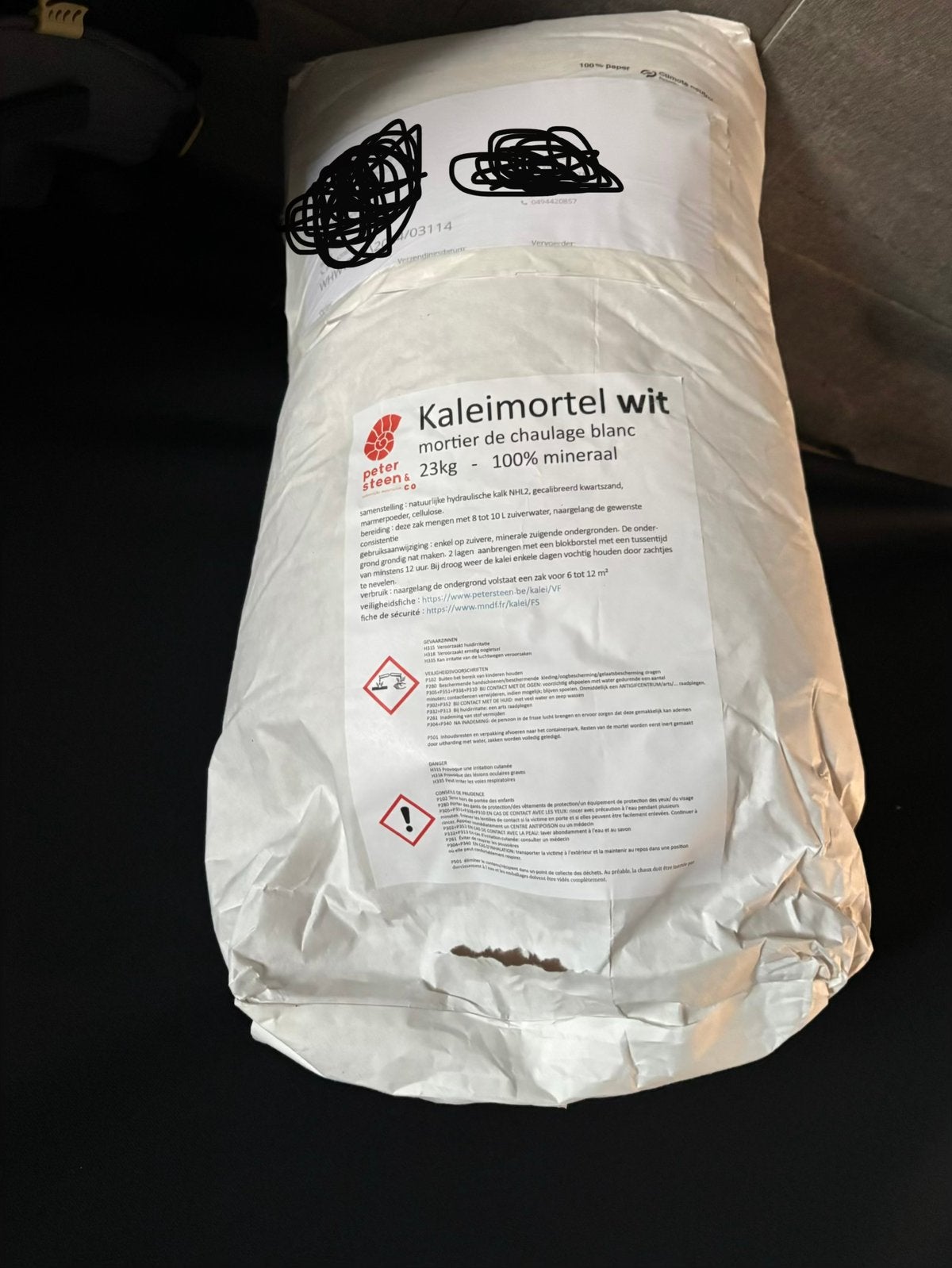Kalei mortel wit - 23kg, Doe-het-zelf en Bouw, Metselstenen, Ophalen, Nieuw, Overige typen