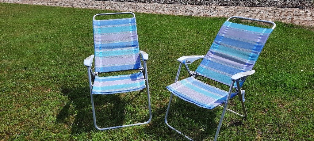 2 ultra lichte verstelbare Lallemand kampeerstoelen, Ophalen, Gebruikt, Campingstoel