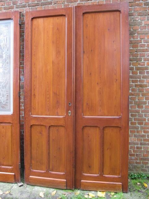 246,5hx143,5br Set dubbele oude hoge paneeldeuren, Doe-het-zelf en Bouw, Deuren en Vliegenramen, Ophalen, Binnendeur, Zo goed als nieuw