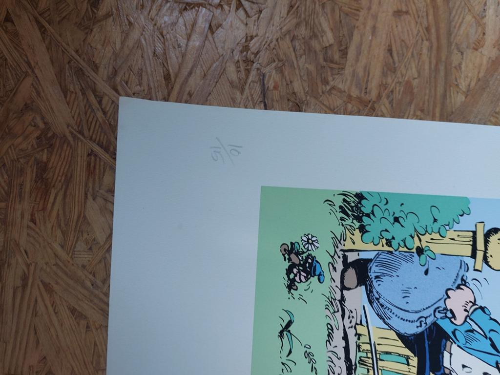 Serigraphie Franquin, Modeste et Pompon, num et signée, Verzamelen, Ophalen of Verzenden