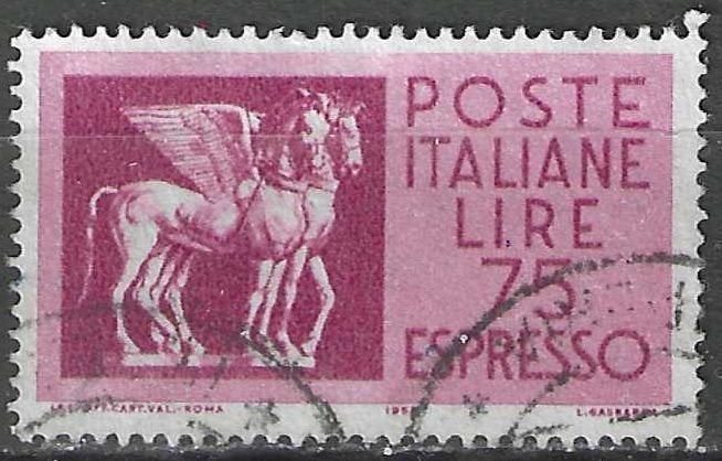 Italie 1958/1966 - Yvert 43EX - Cheval ailé - 75 l (ST), Envoi, Affranchi