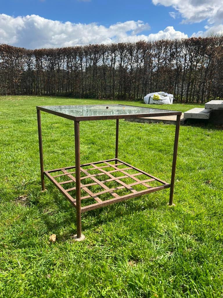 Ensemble Table Basse - metal aspect corten, 55 à 75 cm, Carré, Enlèvement, Utilisé