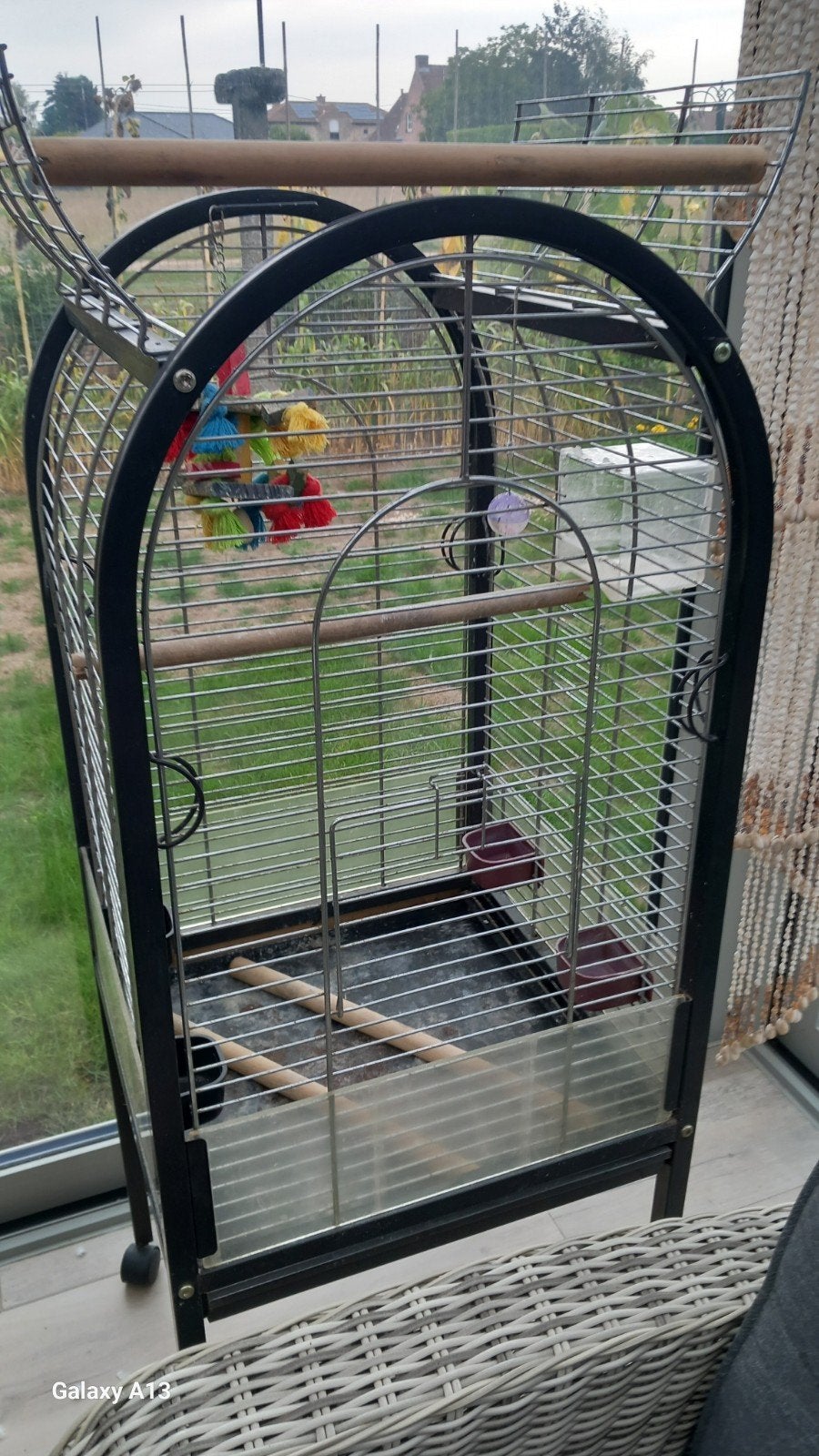 Kooi voor parkieten of papegaai., Dieren en Toebehoren, Ophalen, Gebruikt, Metaal, Vogelkooi